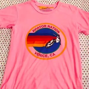 aviator nation pink tee